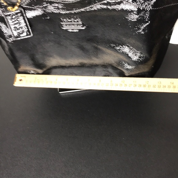 COACH Black Patent Leather Small Satchel Handbag - Picture 3 of 8
